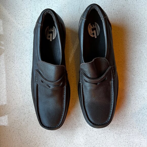 Gravity Defyer Men’s Size 11.5 Loafers Brown Pebble Finish EUC Leather Pig Skin - Picture 12 of 12